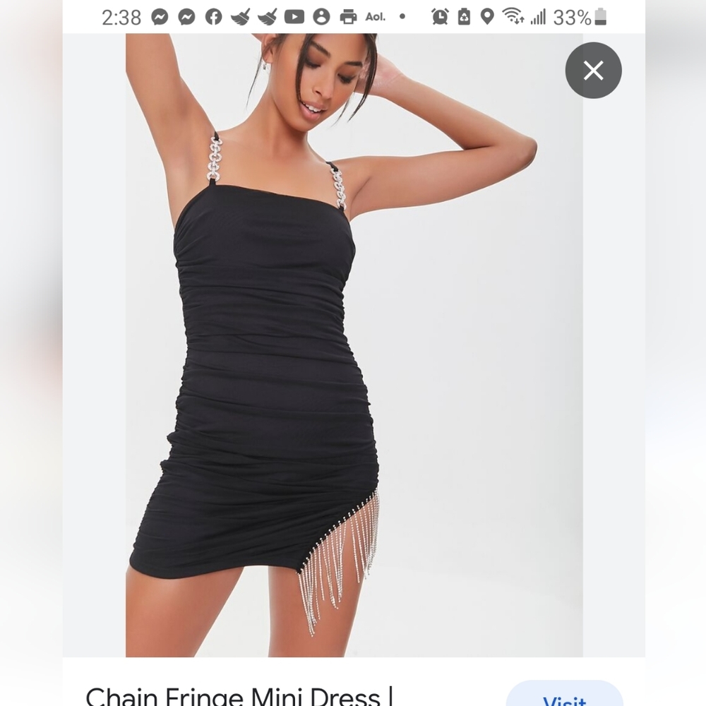 Wildcat Chain Fringe Hemmed cocktail/party dress